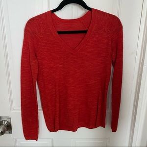 Red v-neck sweater